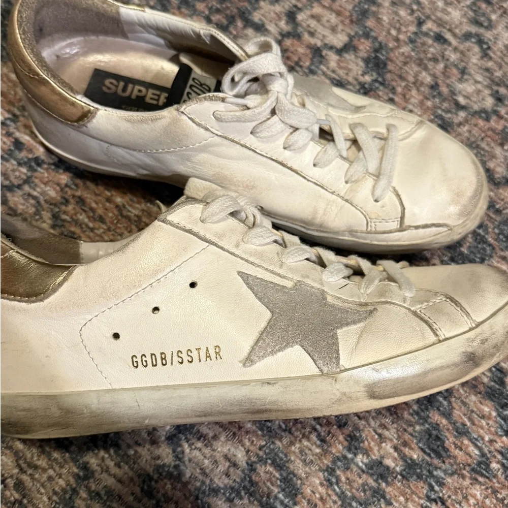 Golden Goose Cream Sneakers with Silver Star - Picture 4 of 4